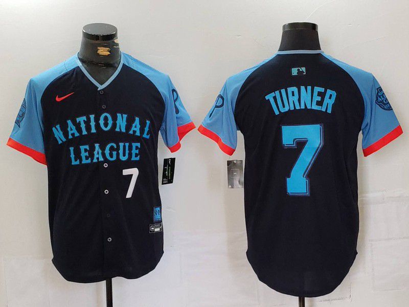 Men Philadelphia Phillies #7 Turner Blue All star 2024 Nike MLB Jersey style 3